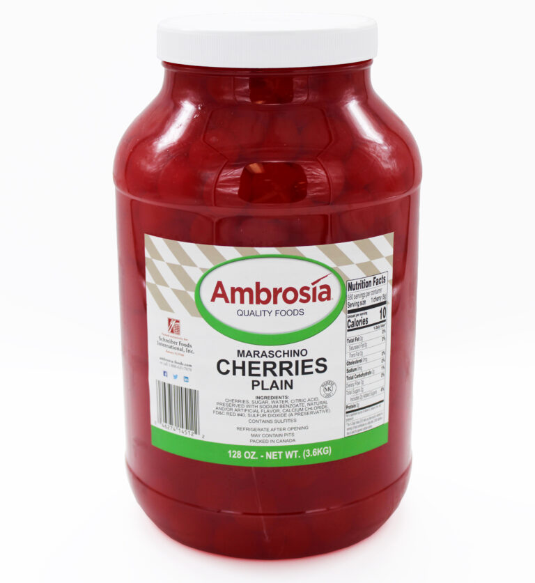 Ambrosia Cherries, Maraschino, LG, No Stem