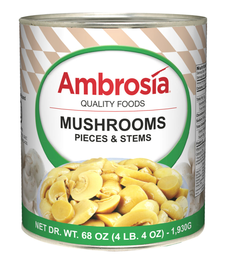 Ambrosia Mushrooms, Pieces & Stems, 68 OZ.