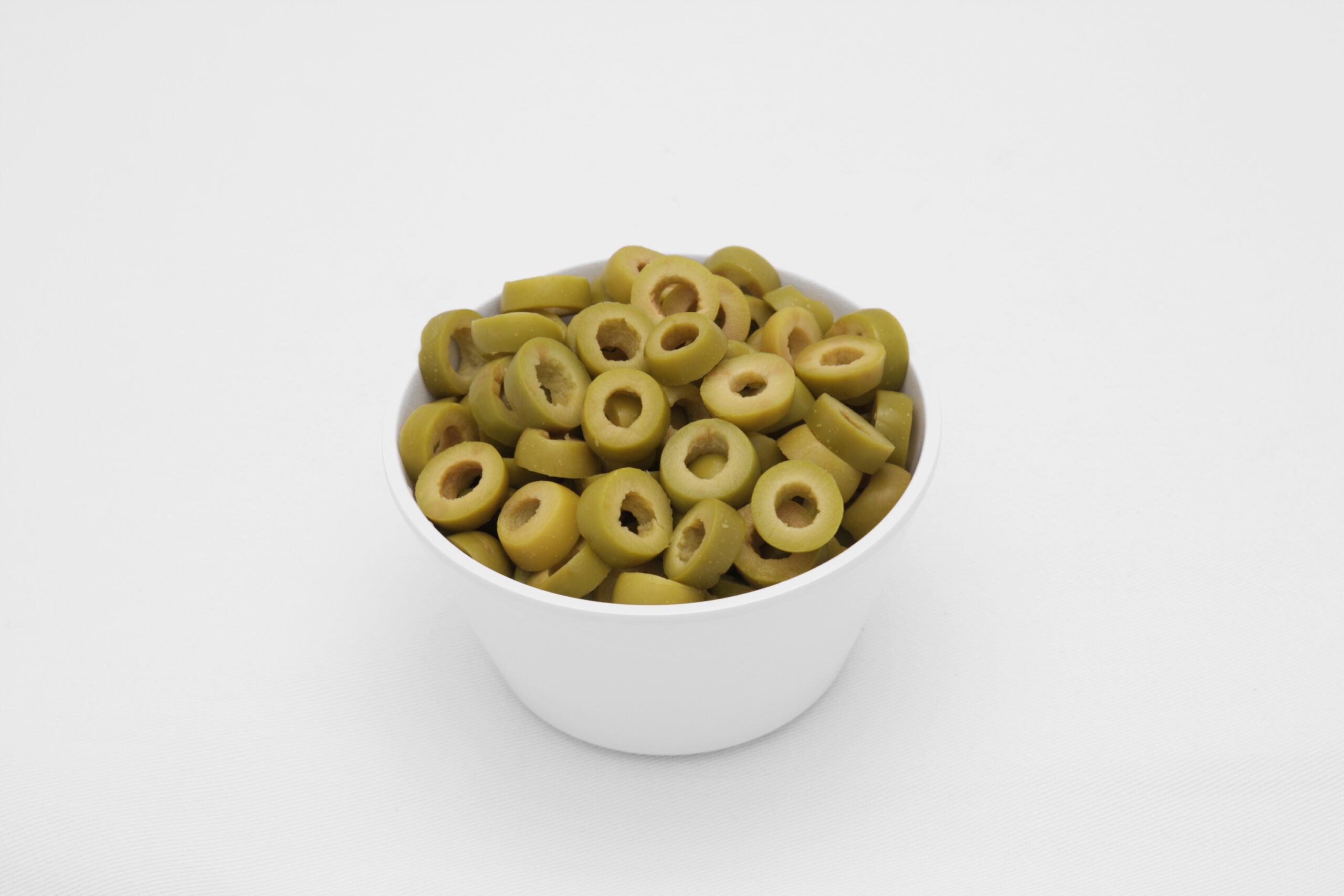 Sliced Green Olives, No Pimiento served out of the pack