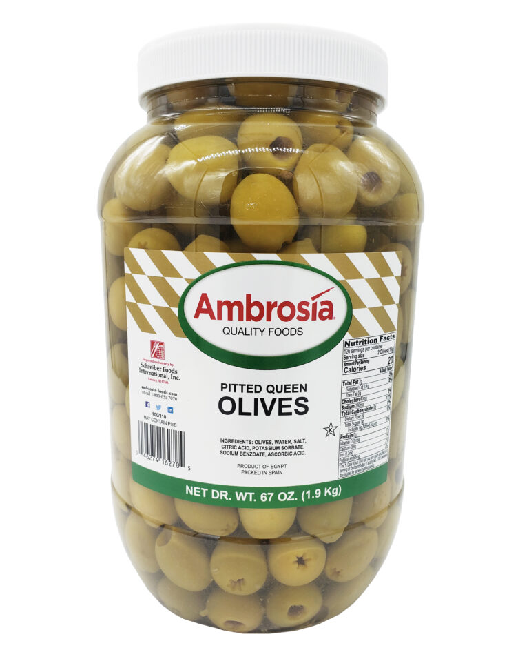 Ambrosia Pitted Queen Olives, 100/110