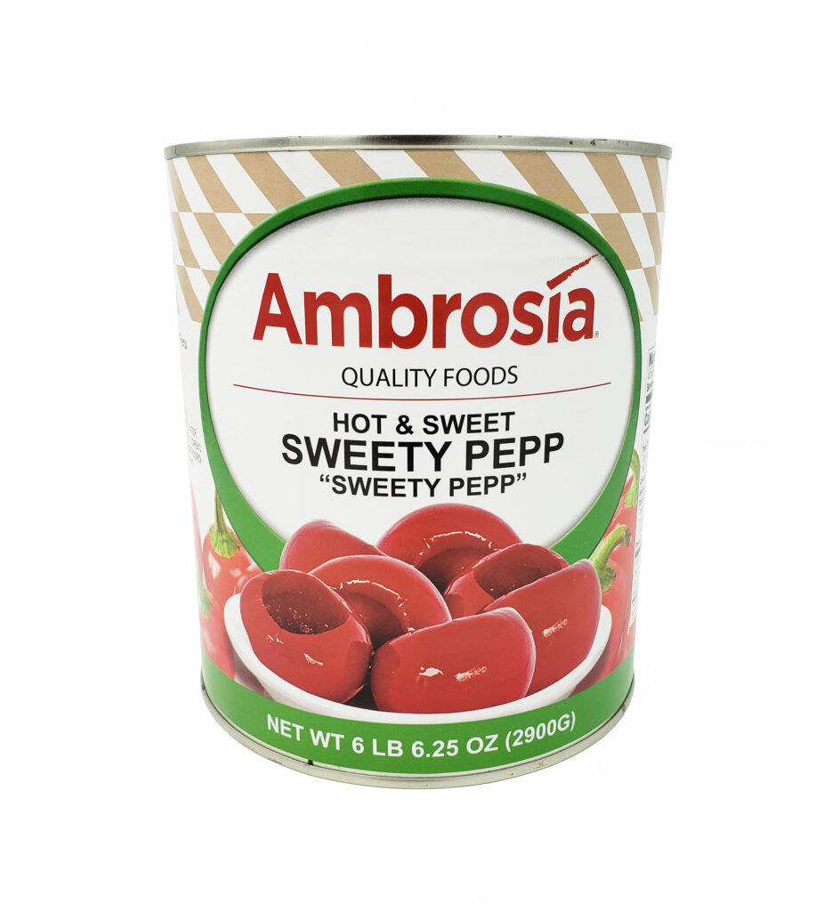Ambrosia Sweet Cherry Peppers, Red, Whole, Cored
