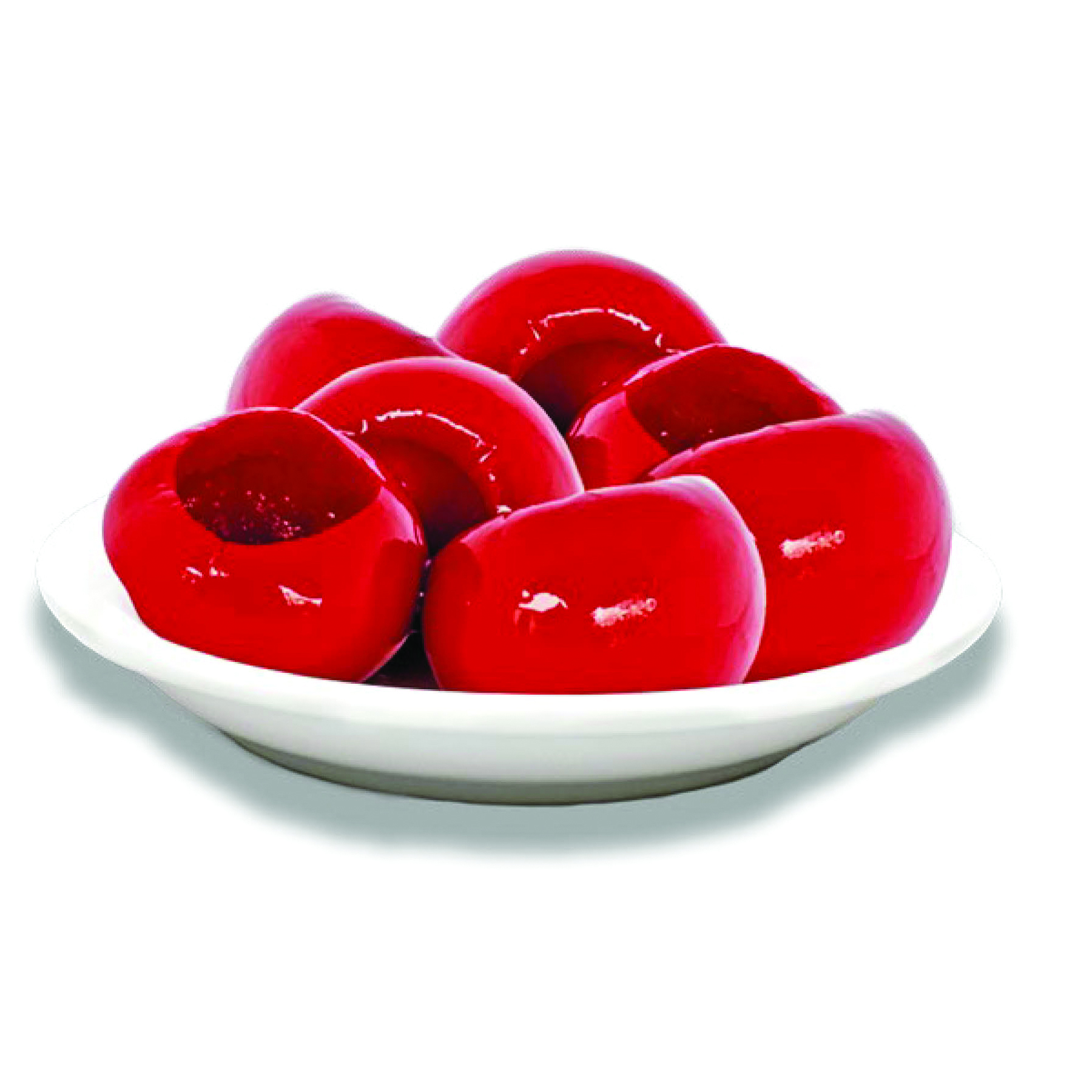 Sweet Cherry Peppers, Red, Whole, Cored served out of the pack