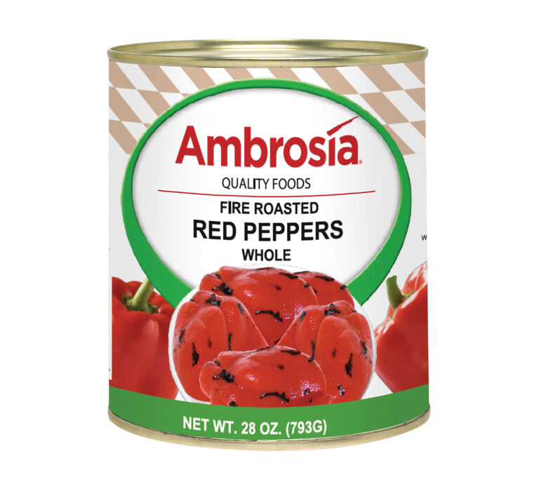 Ambrosia Peppers, Red, Fire Roasted, Sliced