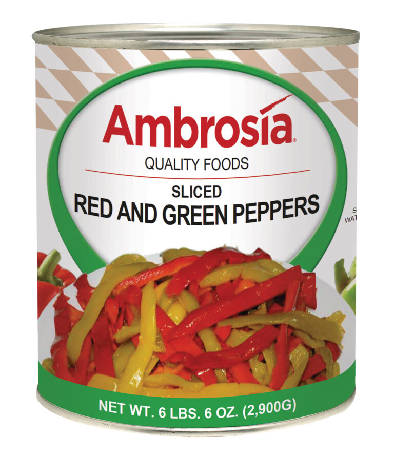 Ambrosia Peppers, Red & Green, Sliced