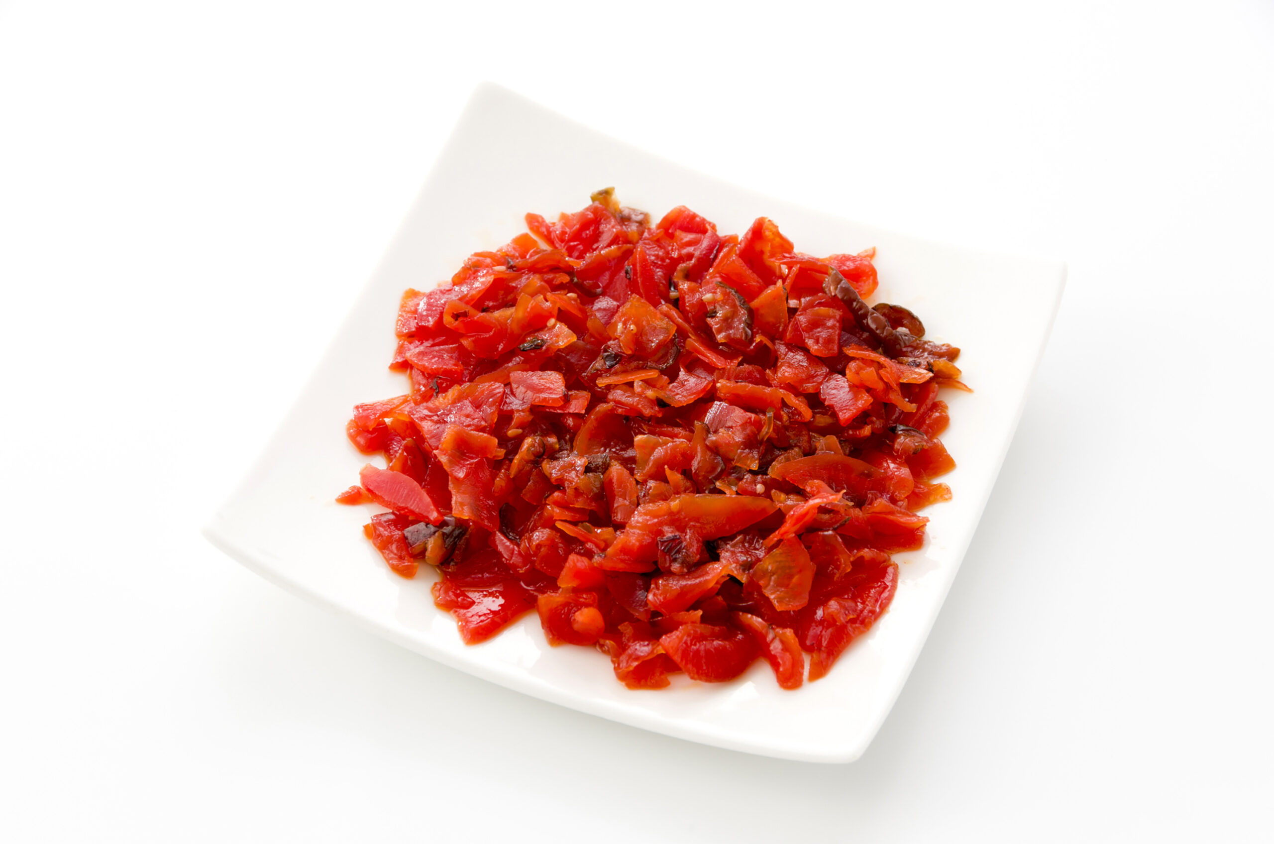 Peppers, Red, Fire Roasted, Diced served out of the pack